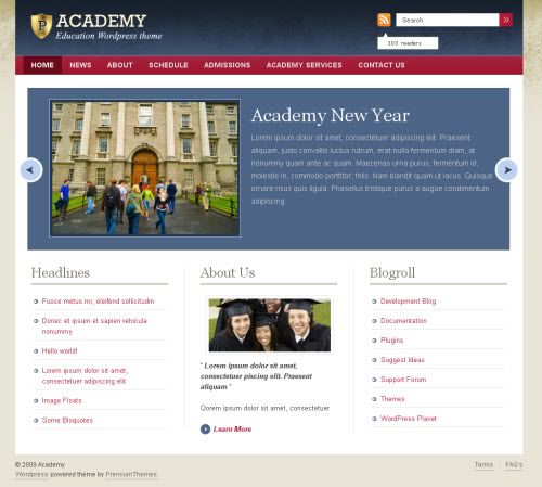 academy wordpress theme