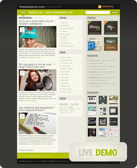 FREEmium WordPress Theme - home page