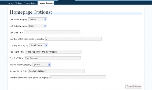 MagPress Theme Options Screenshot