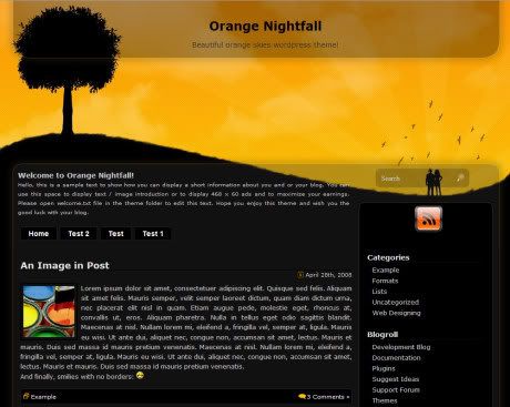 Orange Nightfall Wordpress Theme
