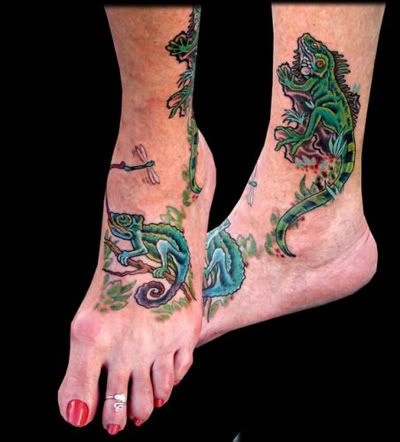 These is my mom's tattoos she has on her feet and up the legs a bit.