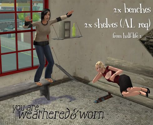 You Are Weathered & Worn - 2x shelves and 2x benches from Half-Life 2 You Are Weathered & Worn - 2x shelves and 2x benches from Half-Life 2