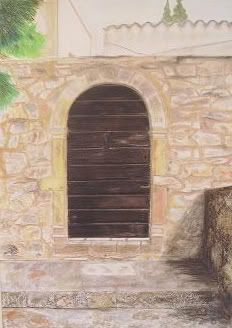 monemvasia old door painting