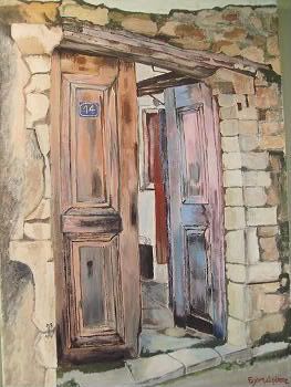 old house door painting