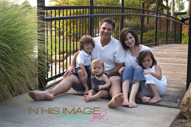Family on bridge
