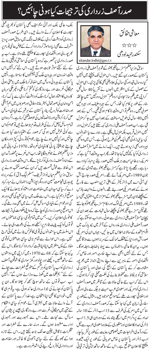 07 09 1 - Saddar Ki Tarjihat By Sikandar Hameed Lodhi