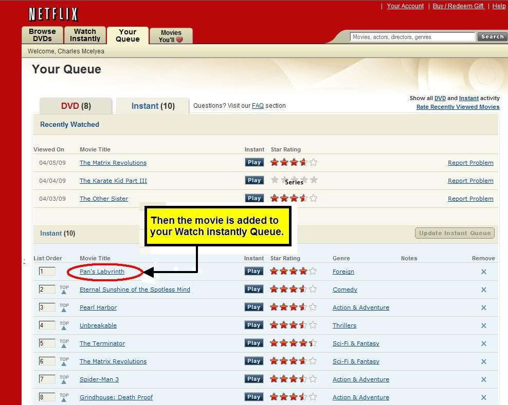 Netflix Queue Your List