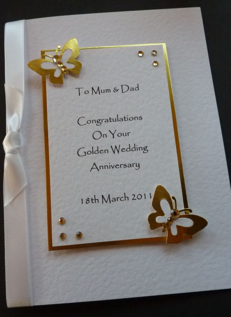 personalised handmade golden wedding anniversary