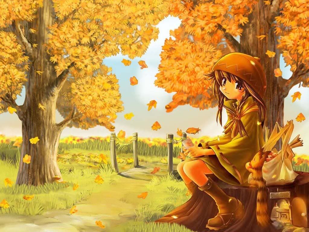 Image result for fall anime girl