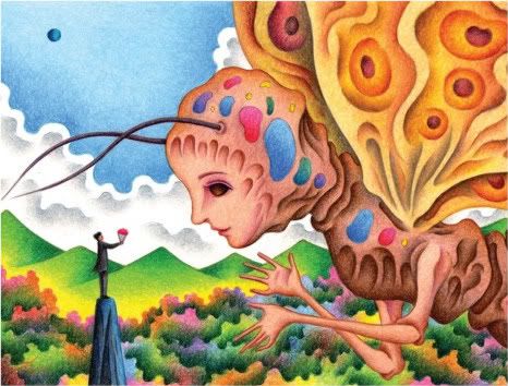 Fantasy Illustration - Moth's queen postcard