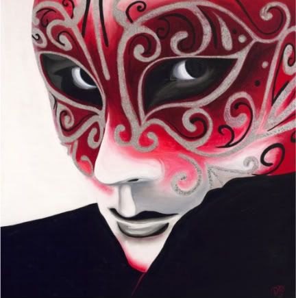 Silver Flair Mask Painting magnet