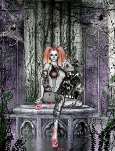 Gothic Girls Her Time Will Come Again postcard
