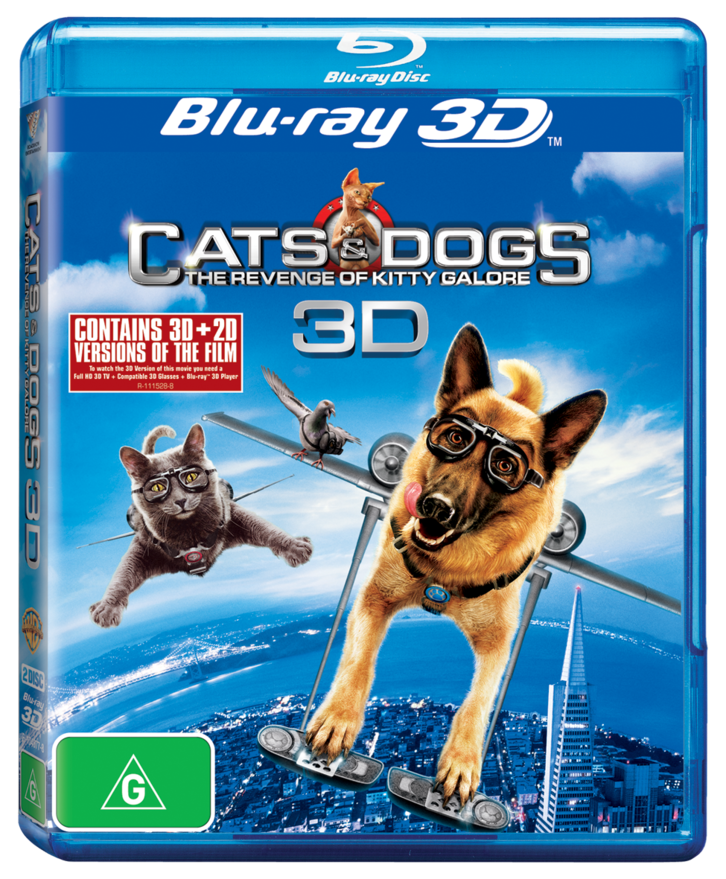 Cats &amp; Dogs 2: The Revenge of Kitty Galore 3D Blu-Ray   2D Blu-Ray Cover