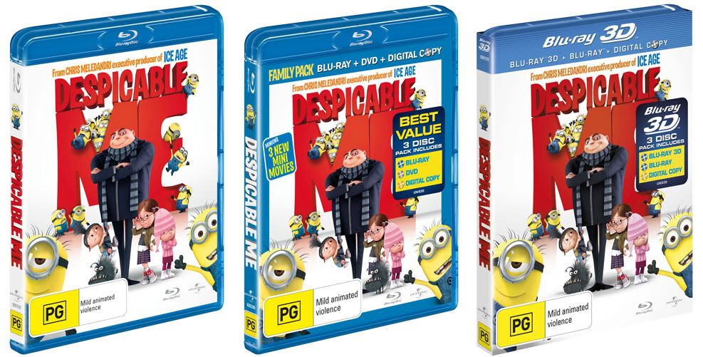 Despicable Me Blu-ray Australian Packshots