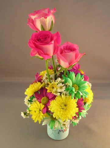 Mother's Day Arrangement, featuring roses.