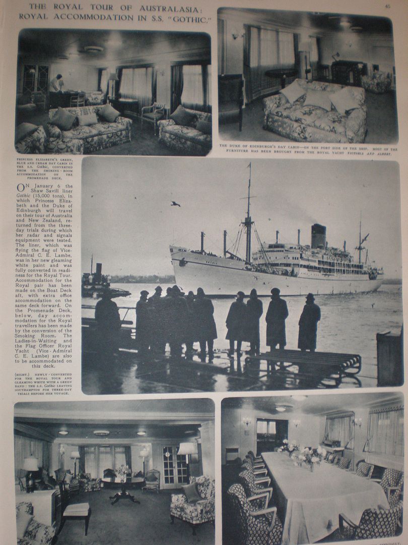 Photo Article Interior Ss Gothic Refit For Cancelled Royal Tour 1952 Ebay