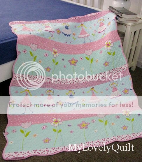 Dancing Fairies Quilted Baby Cot Crib Quilt Throw   NEW  