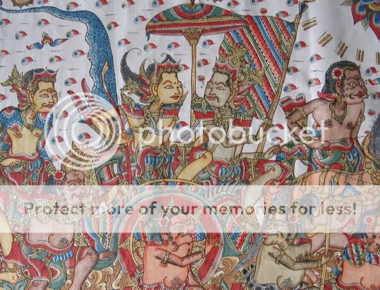 Kamasan painting on canvas Krishna Arjuna Mahabharata  