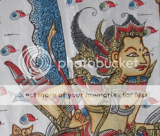 Kamasan painting on canvas Krishna Arjuna Mahabharata  